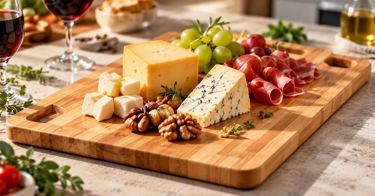 Bamboo Cutting Board for Cheese and Food Serving