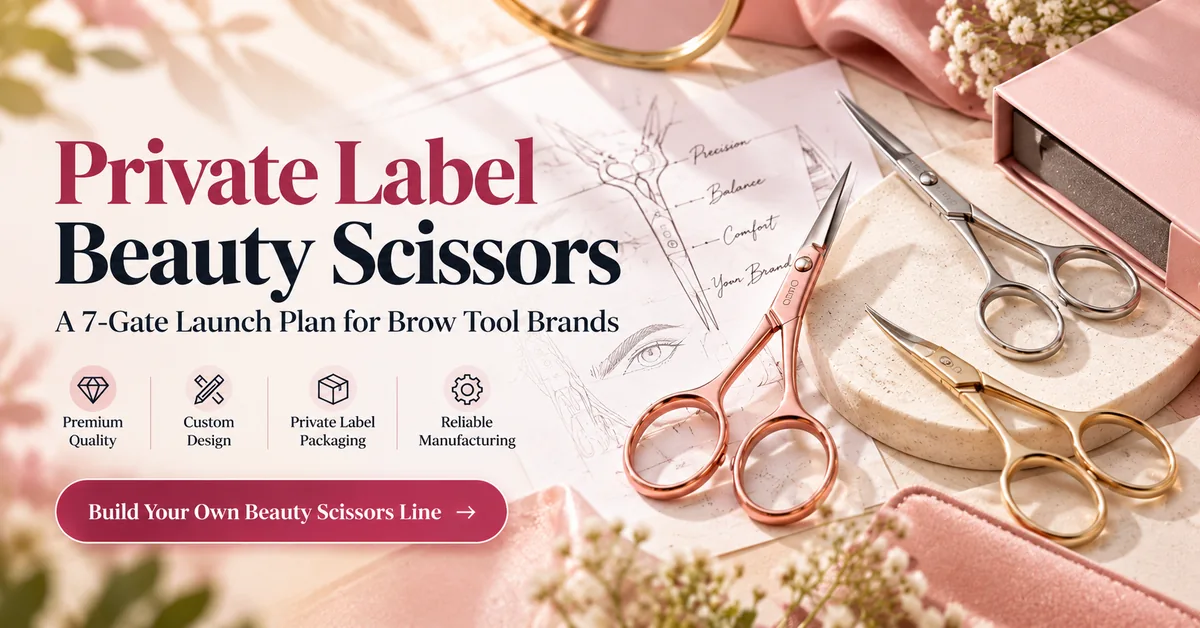 Private Label Beauty Scissors for Brow Brands