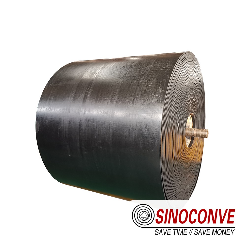 Black rubber belt roll supplied for a tyre recycling conveyor belt