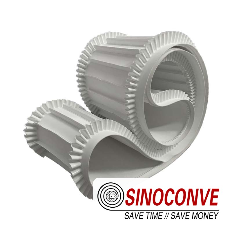 White sidewall belt for an incline conveyor