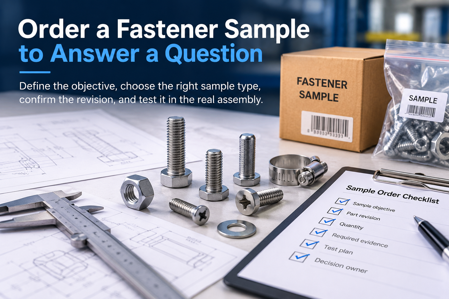 Fastener Sample Order Supplier Guide from Trial to Production